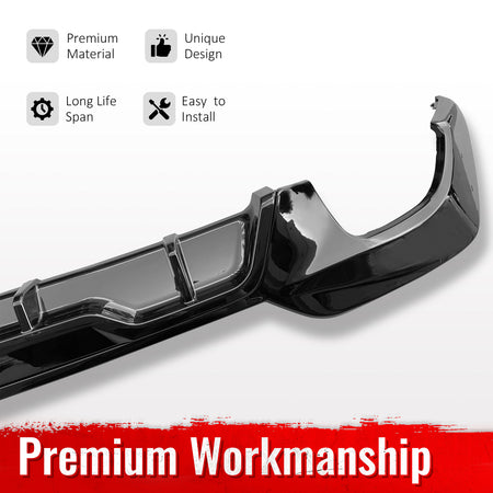 Fits 19-22 BMW Pre LCI G20 3 Series Sedan Gloss Black Rear Diffuser M340 Style