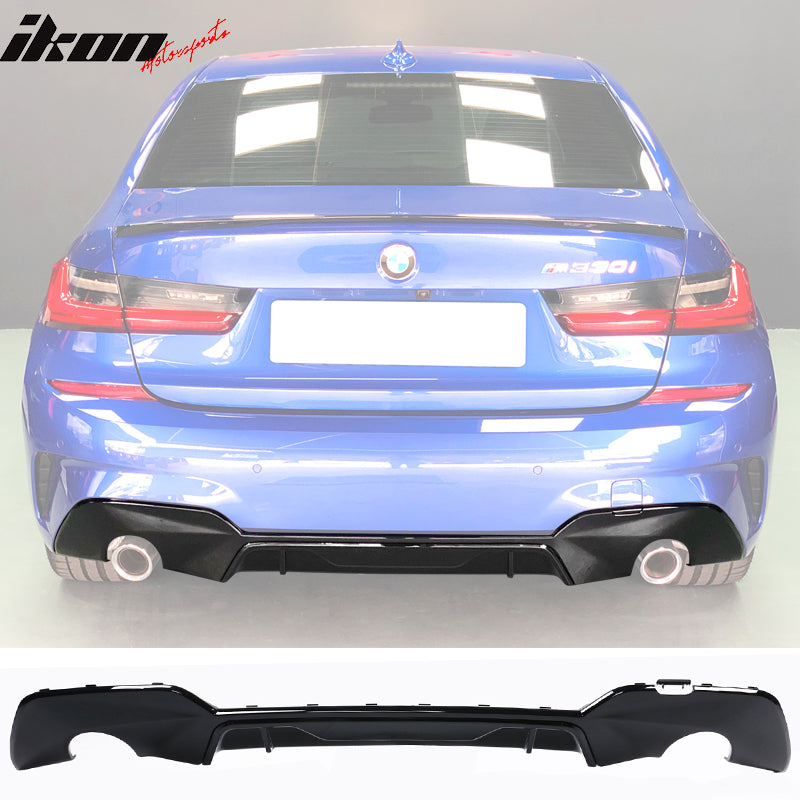 2019-2022 BMW G20 3-Serie 330i Gloss Black Rear Bumper Lip Diffuser PP