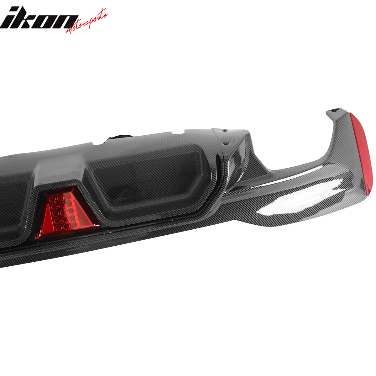For 17-23 BMW G30 G31 G38 5 Series Carbon Fiber Print M5 CS Rear Diffuser w/ LED