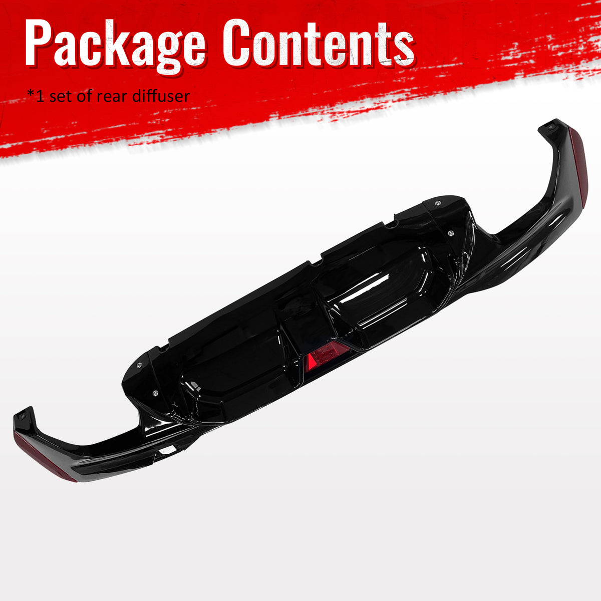 For 17-23 BMW G30 G31 G38 5 Series Gloss Black M5 CS Style Rear Diffuser w/ LED