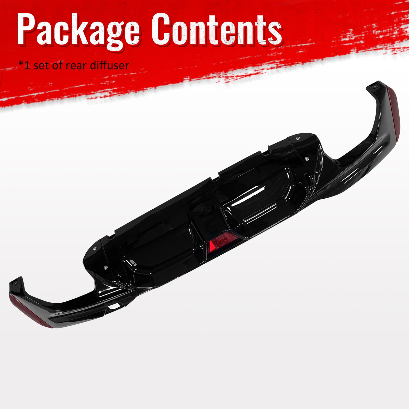 For 17-23 BMW G30 G31 G38 5 Series Gloss Black M5 CS Style Rear Diffuser w/ LED
