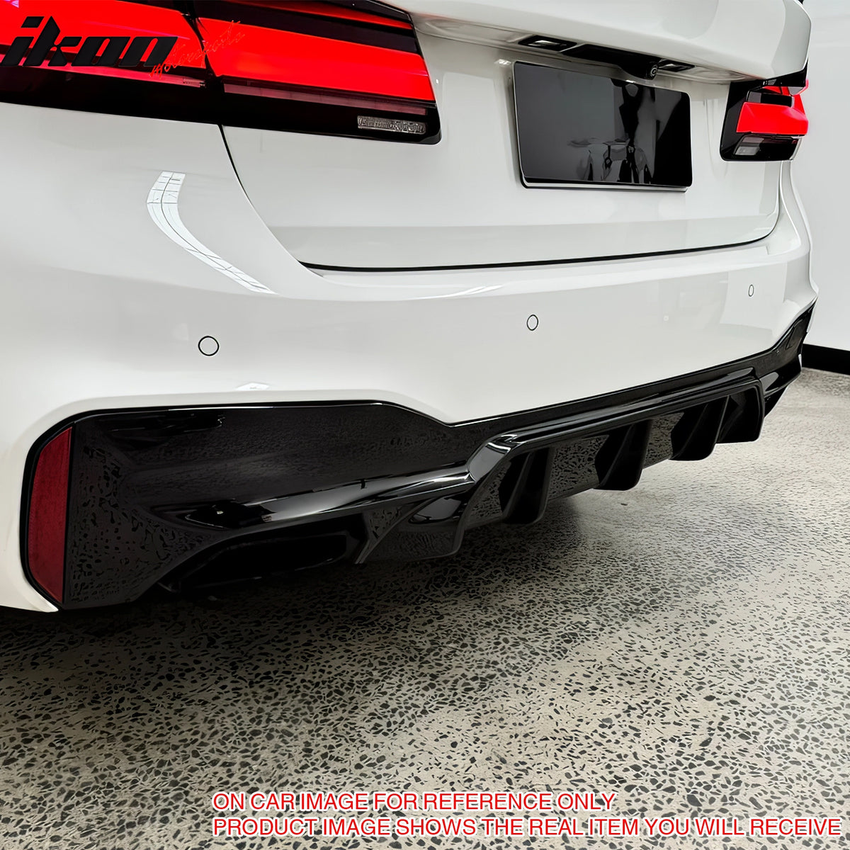For 17-23 BMW G30 5 Series M5 Competition Style Rear Diffuser Carbon Fiber Print