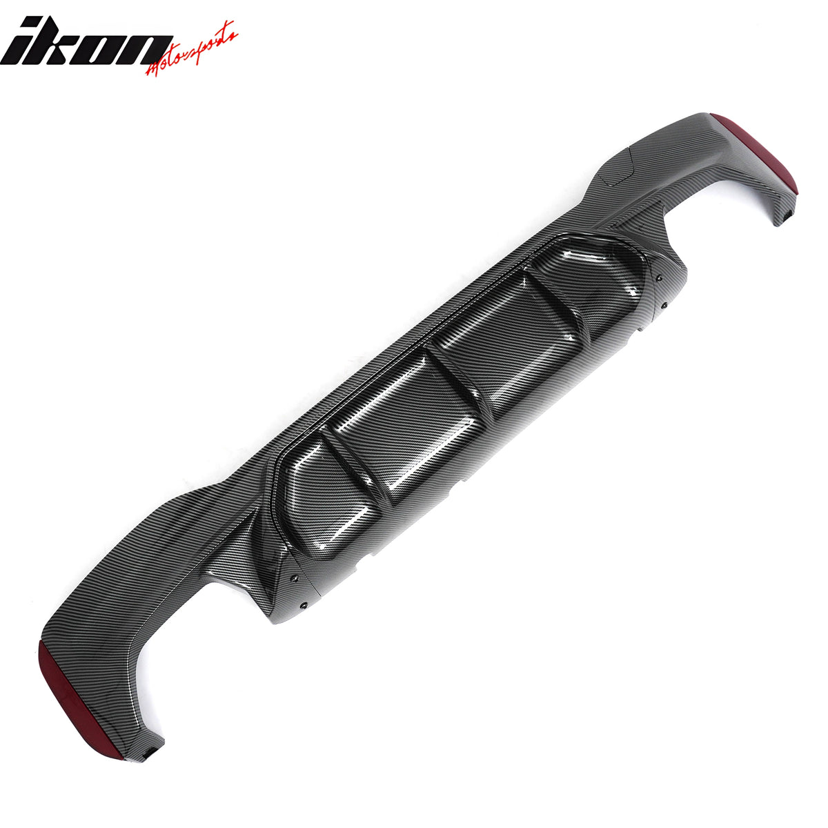 Fits 17-20 BMW G30 Competition Style Rear Diffuser CF Print + Silver Exhaust Tip