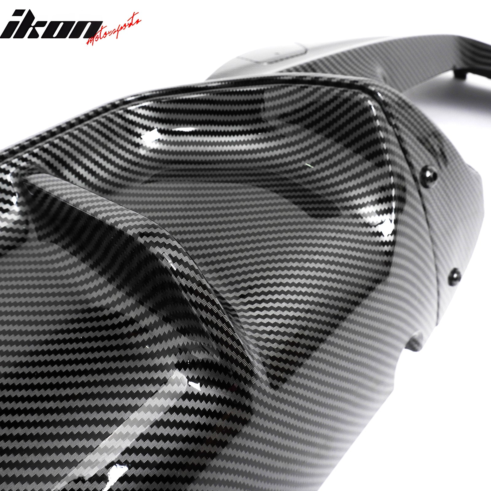 Fits 21-23 BMW G30 Competition Style Rear Diffuser CF Print + Silver Exhaust Tip