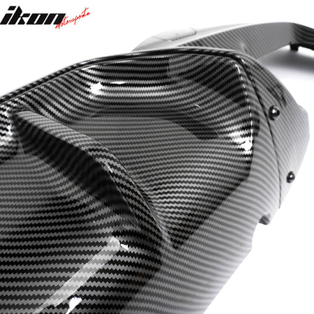 Fits 21-23 BMW G30 Competition Style Rear Diffuser CF Print + Silver Exhaust Tip