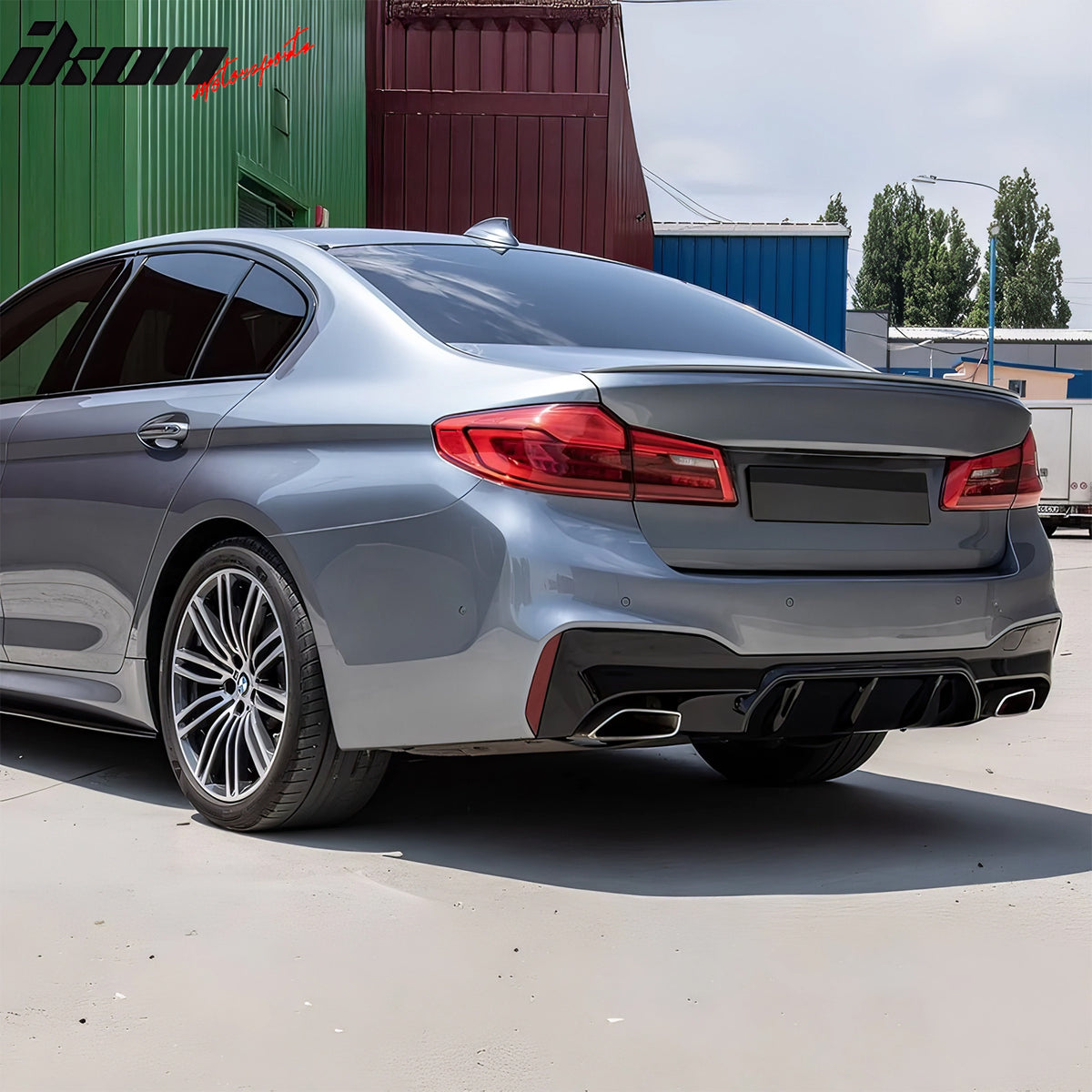 Fits 17-23 BMW G30 5 Series F90 M5 Competition Style Rear Diffuser Gloss Black