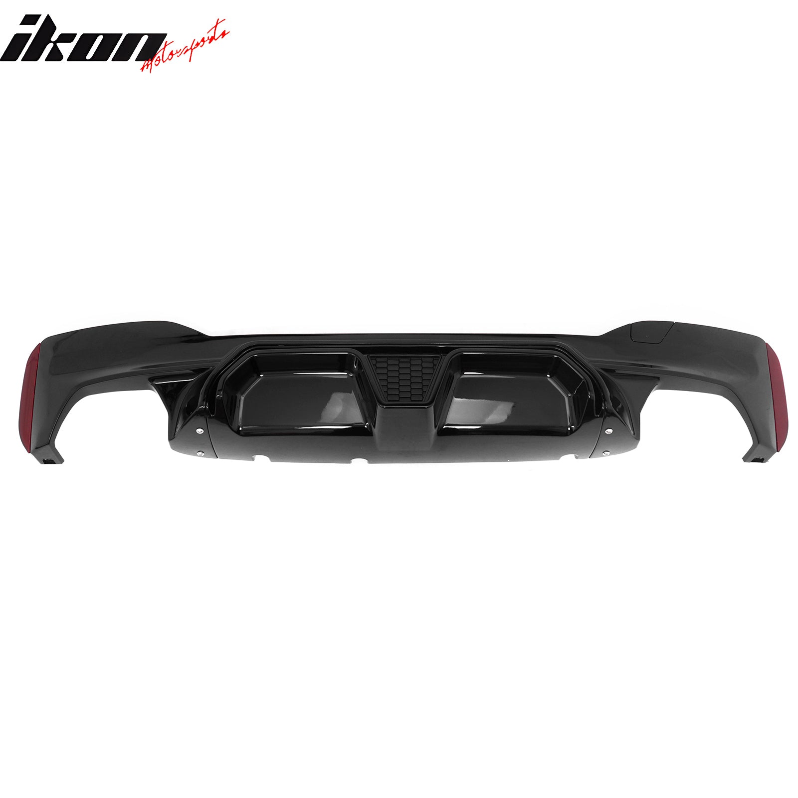 Fits 21-23 BMW G30 Gloss Black Rear Diffuser M5 CS Style + Black Quad Exhaust