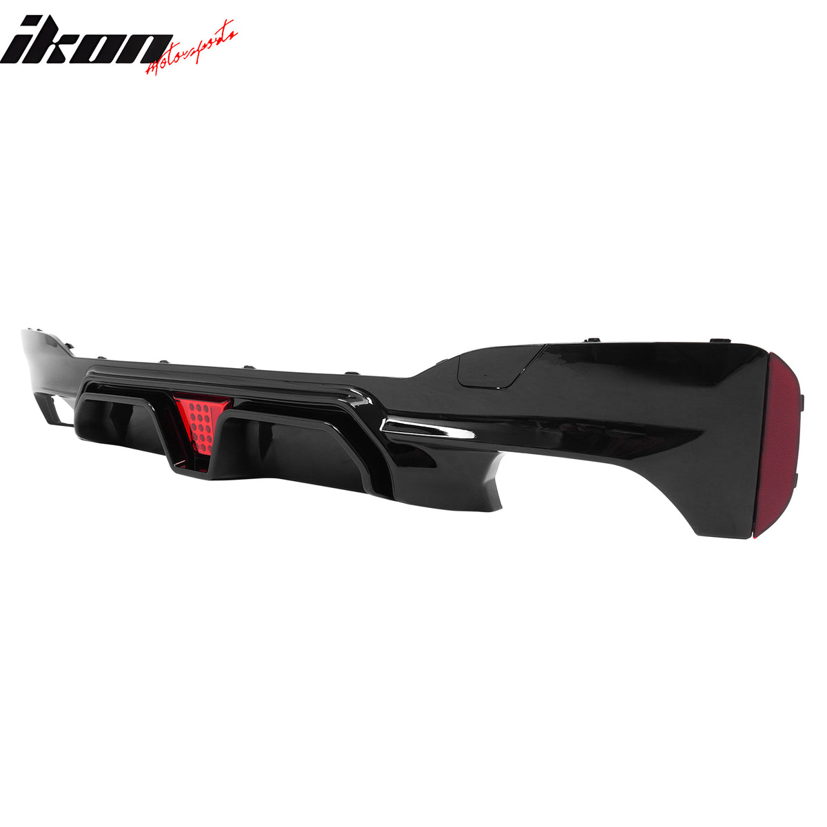 Fits 17-20 BMW G30 5 Series CS Style Rear Diffuser w/ LED + Silver Quad Exhaust