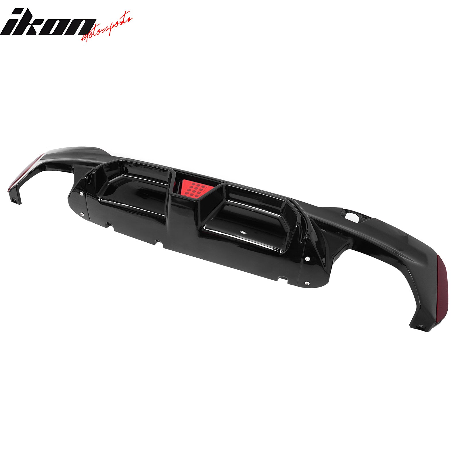 Fits 17-20 BMW G30 5 Series CS Style Rear Diffuser w/ LED + Black Quad Exhaust