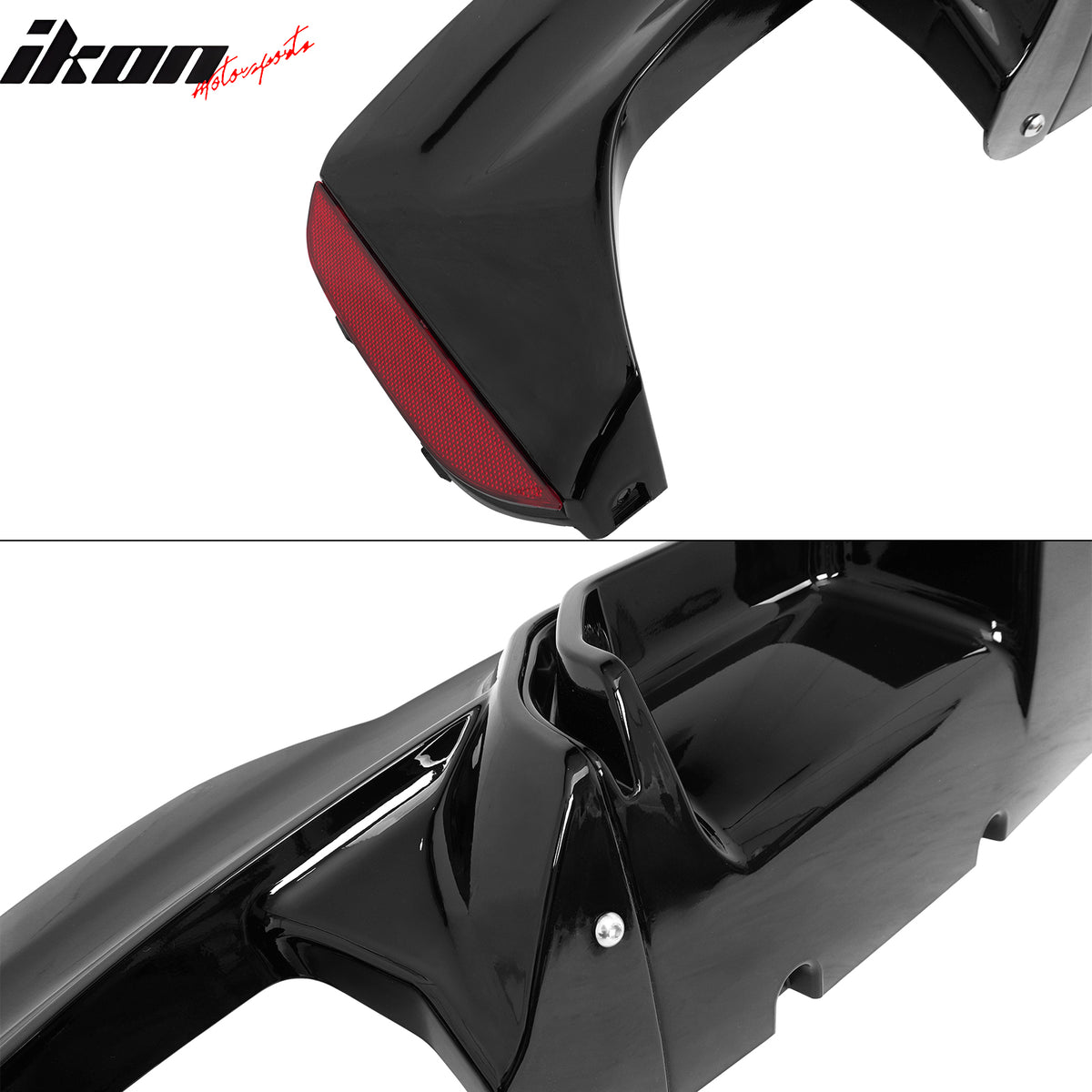 Fits 17-23 BMW G30 5 Series M Sport Gloss Black M5 CS Style Rear Diffuser w/ LED