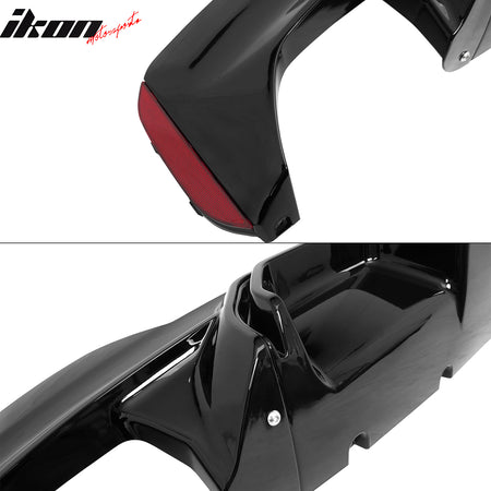 Fits 17-23 BMW G30 5 Series M Sport Gloss Black M5 CS Style Rear Diffuser w/ LED