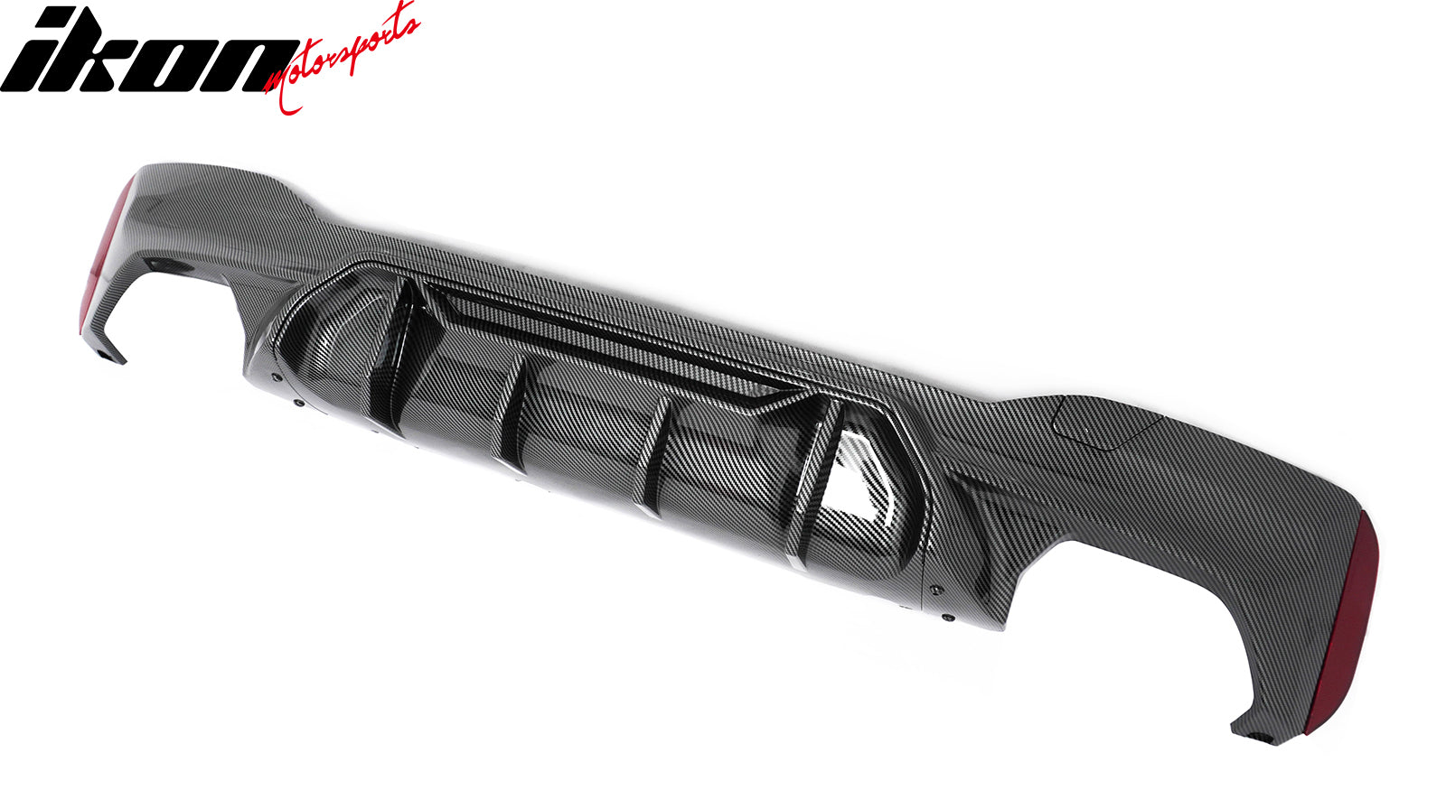 Fits 21-23 BMW G30 Carbon Fiber Print Rear Diffuser MP Style+ Black Quad Exhaust