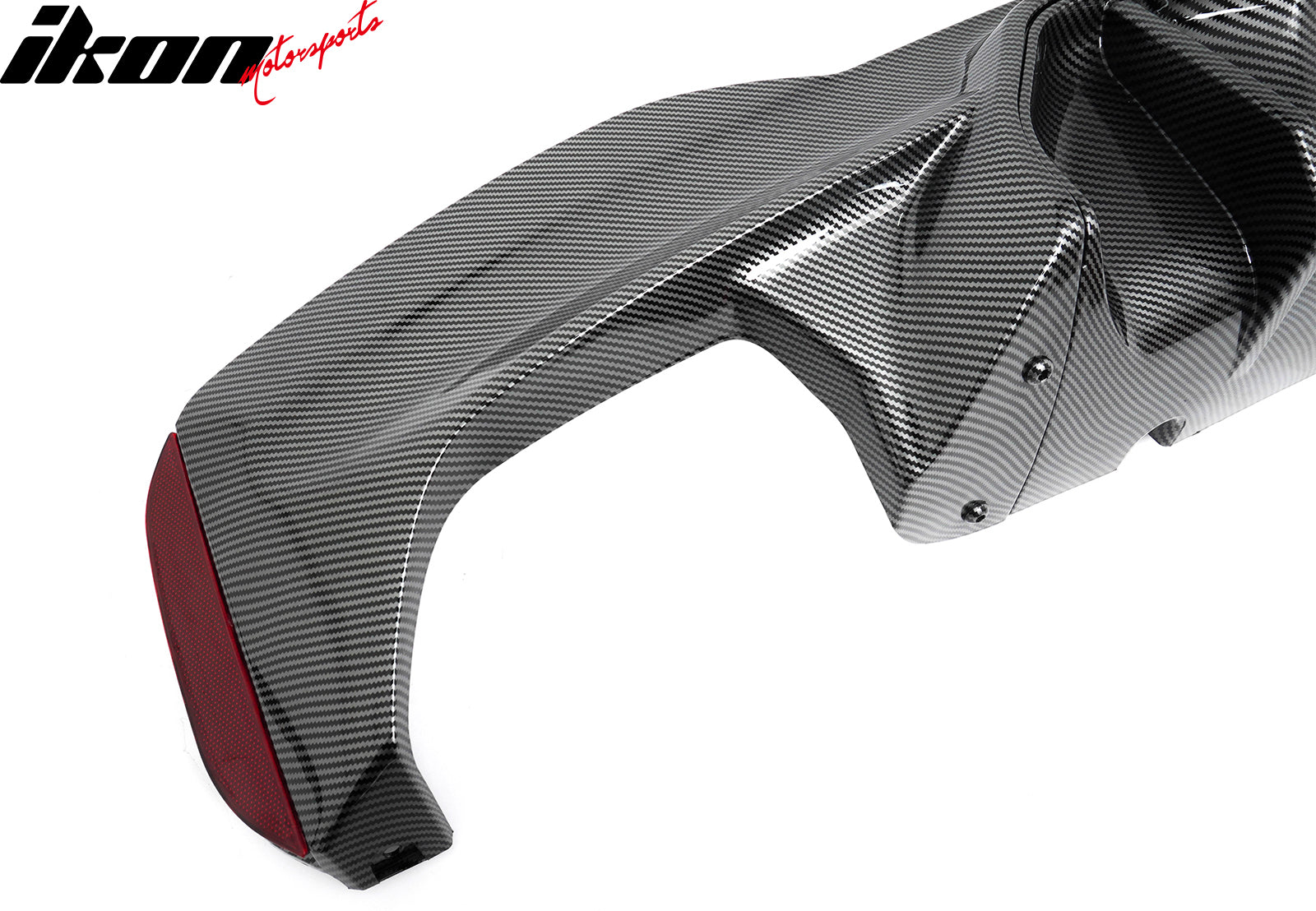 For 21-23 BMW G30 Carbon Fiber Print Rear Diffuser MP Style+ Silver Quad Exhaust