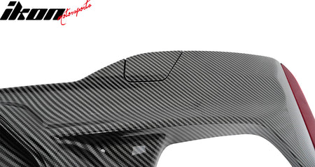For 21-23 BMW G30 Carbon Fiber Print Rear Diffuser MP Style+ Silver Quad Exhaust