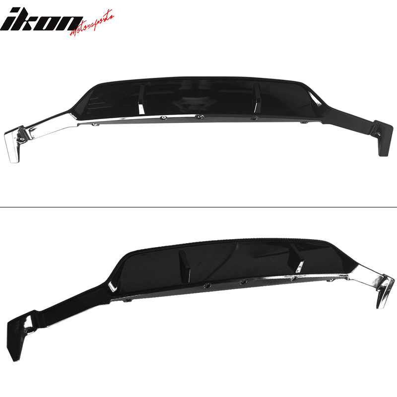 Rear Diffuser Compatible With 2017-2020 BMW G30, 5 Series 3D Style Rear Bumper Lip Diffuser Glossy Black by IKON MOTORSPORTS, 2018