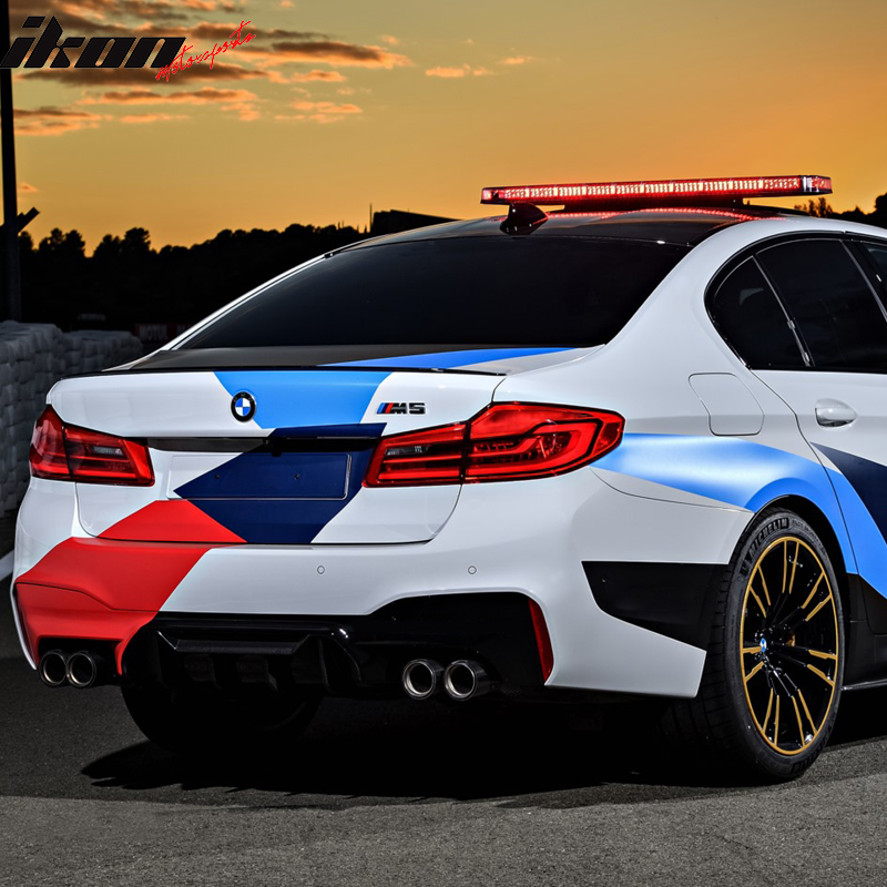 Rear Diffuser Compatible With 2018-2019 BMW F90 M5, M-Peformance Style Rear Bumper Lip Diffuser Gloss Black by IKON MOTORSPORTS