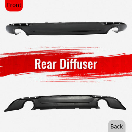 Fits 15-23 Chrysler 300 Base SRT C Style Rear Bumper Lip Diffuser PP Gloss Black