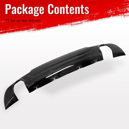 Fits 15-23 Chrysler 300 Base SRT C Style Rear Bumper Lip Diffuser PP Gloss Black