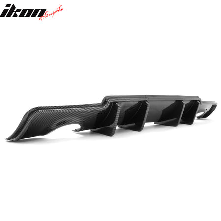 Fits 11-14 Chrysler 300 Rear Bumper Lip Diffuser PP Carbon Fiber Print 3PCS