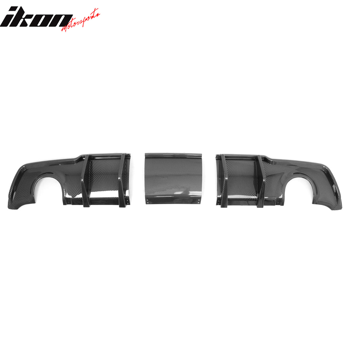 Fits 11-14 Chrysler 300 Rear Bumper Lip Diffuser PP Carbon Fiber Print 3PCS
