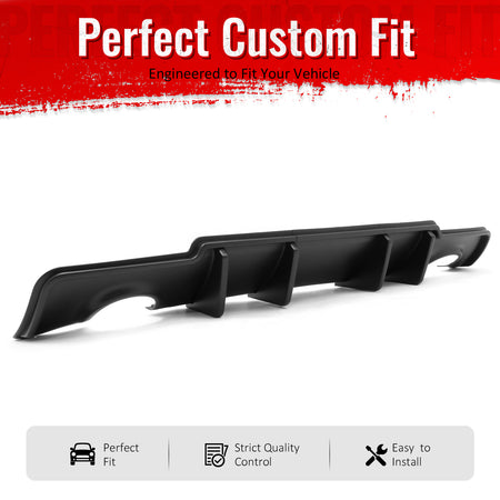 Fit 2011-2014 Chrysler 300 Matte Black PP 3PCS Rear Diffuser Bumper Lip