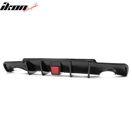 Fits 11-14 Chrysler 300 Rear Lower Bumper Lip Diffuser W/LED PP Gloss Black 3PCS