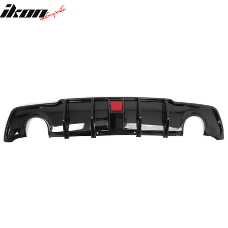 Fits 11-14 Chrysler 300 Rear Lower Bumper Lip Diffuser W/LED PP Gloss Black 3PCS