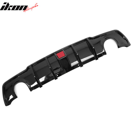 Fits 11-14 Chrysler 300 Rear Lower Bumper Lip Diffuser W/LED PP Gloss Black 3PCS