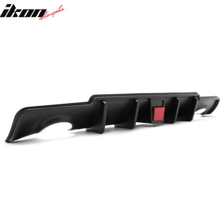 Fits 11-14 Chrysler 300 Rear Lower Bumper Lip Diffuser W/LED PP Matte Black 3PCS