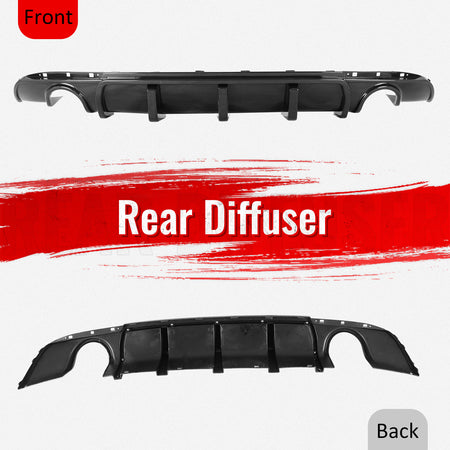 Fits 15-23 Chrysler 300 Rear Bumper Lip Diffuser Valance PP Carbon Fiber Print
