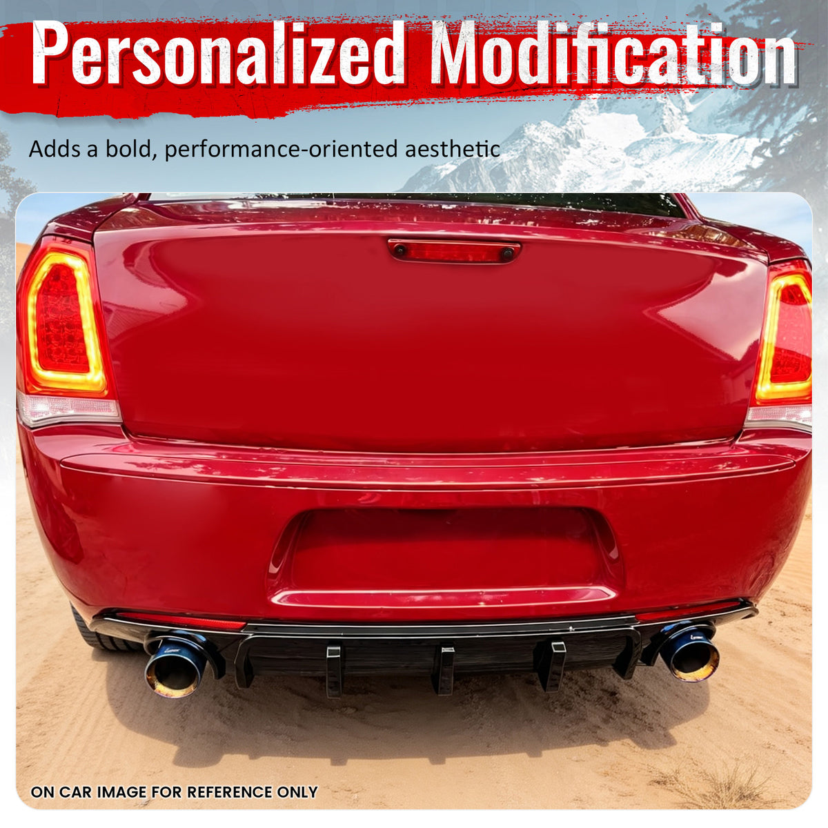 Fits 15-23 Chrysler 300 Rear Bumper Lip Diffuser Valance PP Carbon Fiber Print