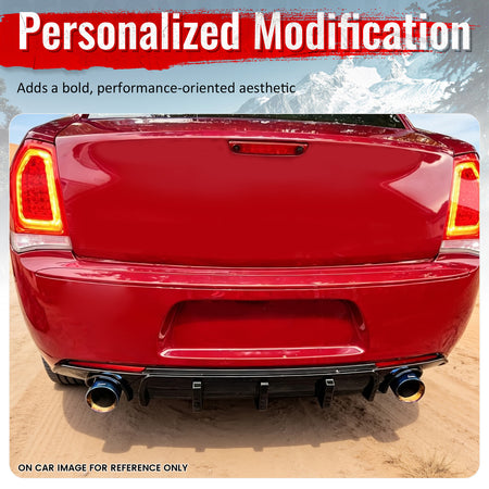 Fits 15-23 Chrysler 300 Rear Bumper Lip Diffuser Valance PP Carbon Fiber Print