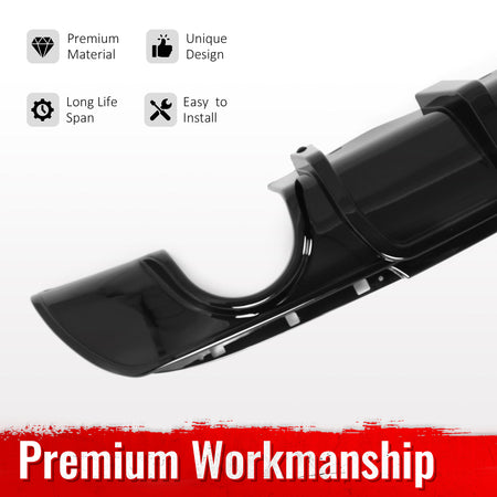 Fits 15-23 Chrysler 300 Rear Bumper Lip Diffuser Lower Valance PP Gloss Black