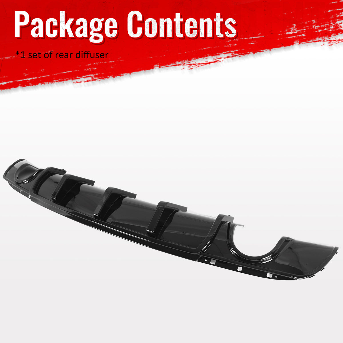 Fits 15-23 Chrysler 300 Rear Bumper Lip Diffuser Lower Valance PP Gloss Black
