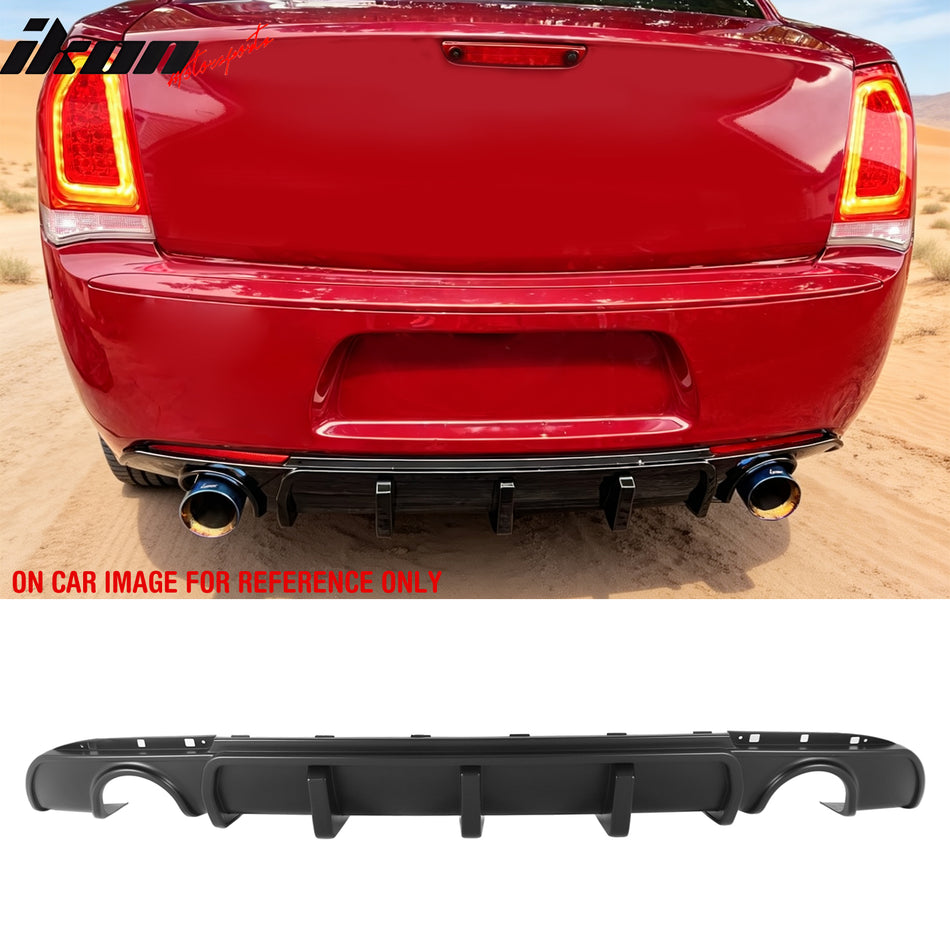 2015-2023 Chrysler 300 Rear Bumper Lip Diffuser Lower Valance Exterior Auto Parts Unpainted Black PP Polypropylene