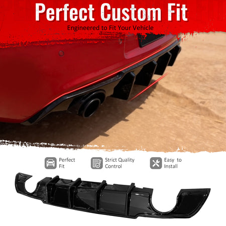 Fit 2015-2023 Chrysler 300 Rear Diffuser Gloss Black