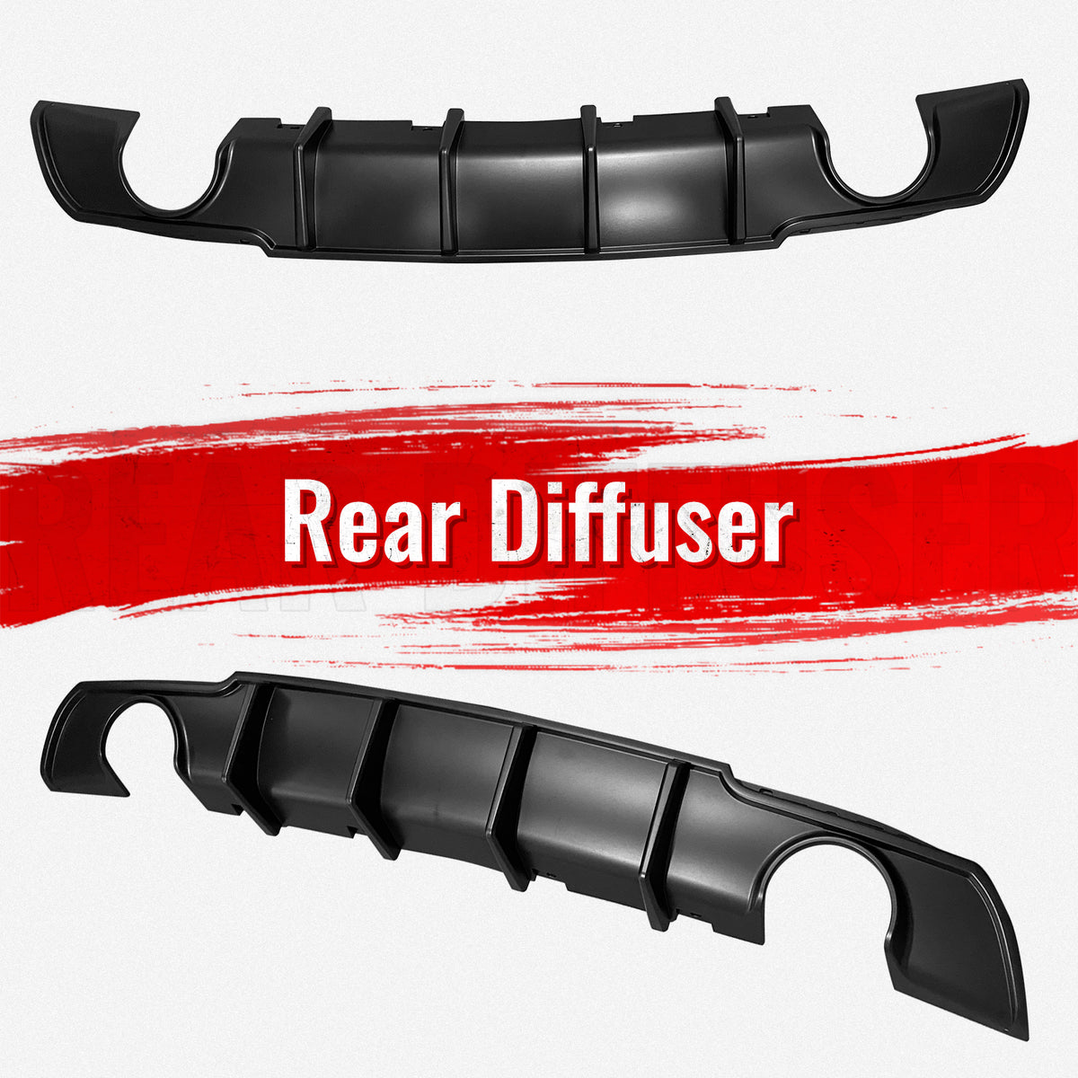 Fits 15-23 Chrysler 300 Shark Fin Style Rear Bumper Lip Diffuser PP Matte Black
