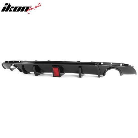 Fits 15-23 Chrysler 300 Rear Bumper Lip Diffuser W/LED Light PP Gloss Black