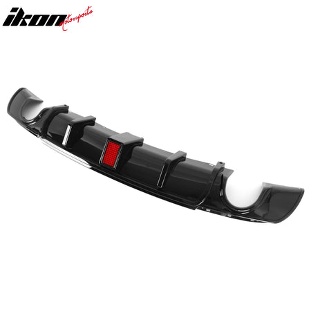Fits 15-23 Chrysler 300 Rear Bumper Lip Diffuser W/LED Light PP Gloss Black