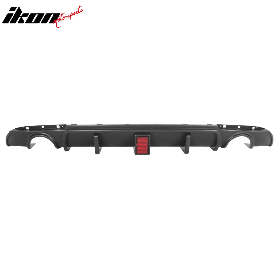 2015-2023 Chrysler 300 Rear Bumper Lip Diffuser Lower Valance W/LED Brake Light Exterior Auto Parts Unpainted Black PP Polypropylene