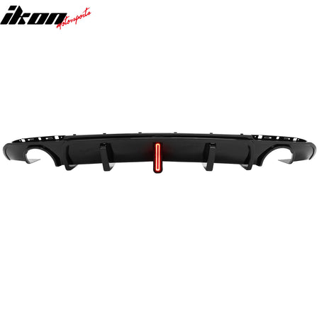 Fits 15-23 Chrysler 300 Gloss Black Rear Bumper Diffuser Shark Fin w/ LED Light