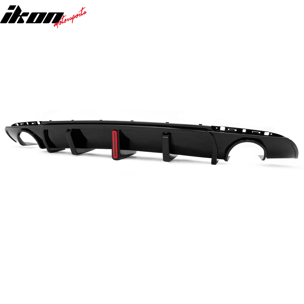Fits 15-23 Chrysler 300 Gloss Black Rear Bumper Diffuser Shark Fin w/ LED Light