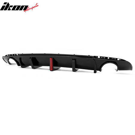 Fits 15-23 Chrysler 300 Gloss Black Rear Bumper Diffuser Shark Fin w/ LED Light