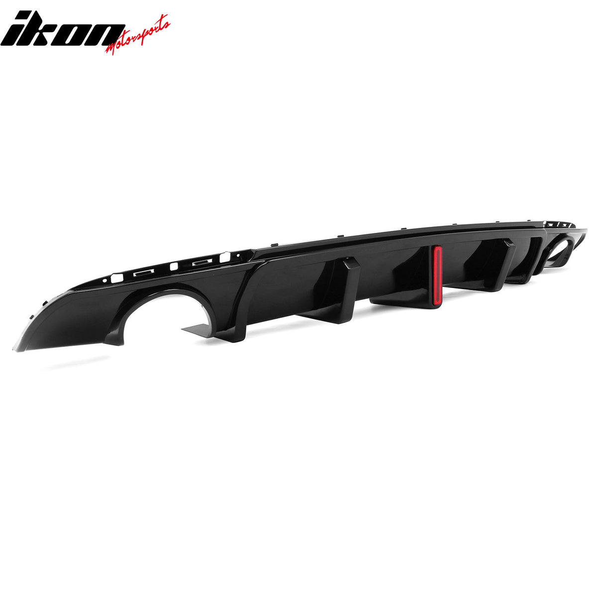Fits 15-23 Chrysler 300 Gloss Black Rear Bumper Diffuser Shark Fin w/ LED Light
