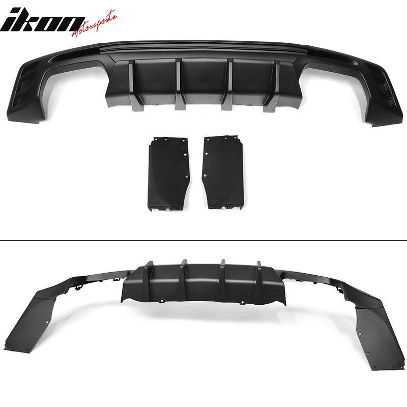 Fits 16-24 Chevy Camaro Ikon Style Rear Bumper Lip Diffuser 3PCS PP