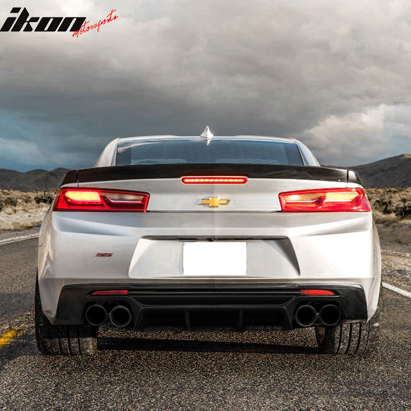 IKON MOTORSPORTS Rear Diffuser Compatible With 2016 2023 Camaro Except ZL1 Model PP Rear Bumper Lip Lower Body Protection Avoid Against Collision Ikon Motorsports