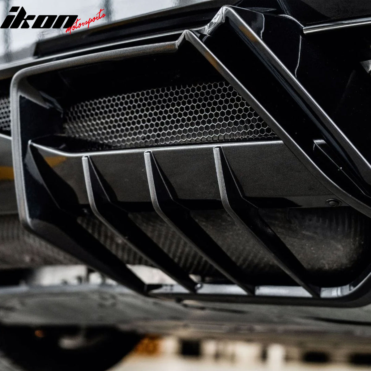 Fits 20-26 Chevy Corvette C8 Stingray Z51 E-Ray Rear Diffusers Gloss Black 2PCS