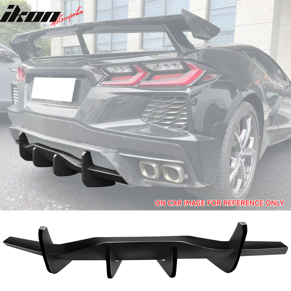 2020-2025 Chevy Corvette C8 Gloss Black Rear Bumper Diffuser ABS