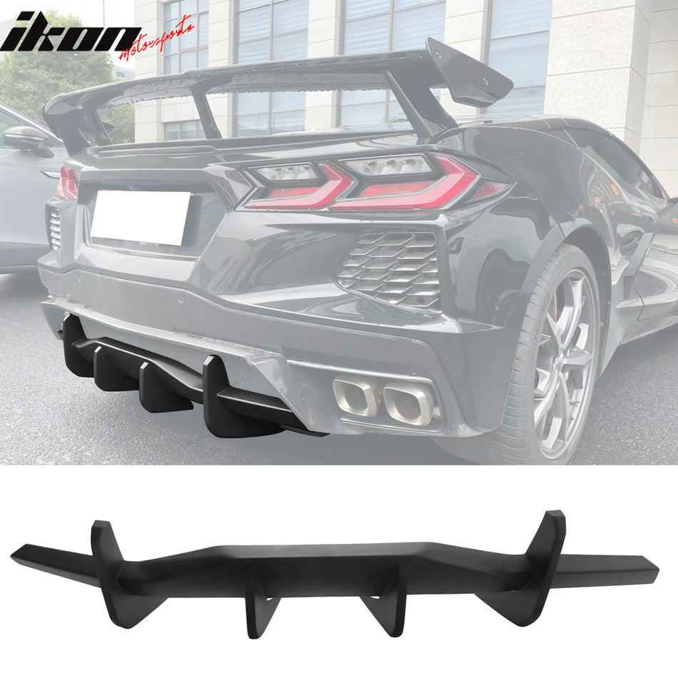 2020-2025 Chevy Corvette C8 Matte Black Rear Bumper Diffuser ABS