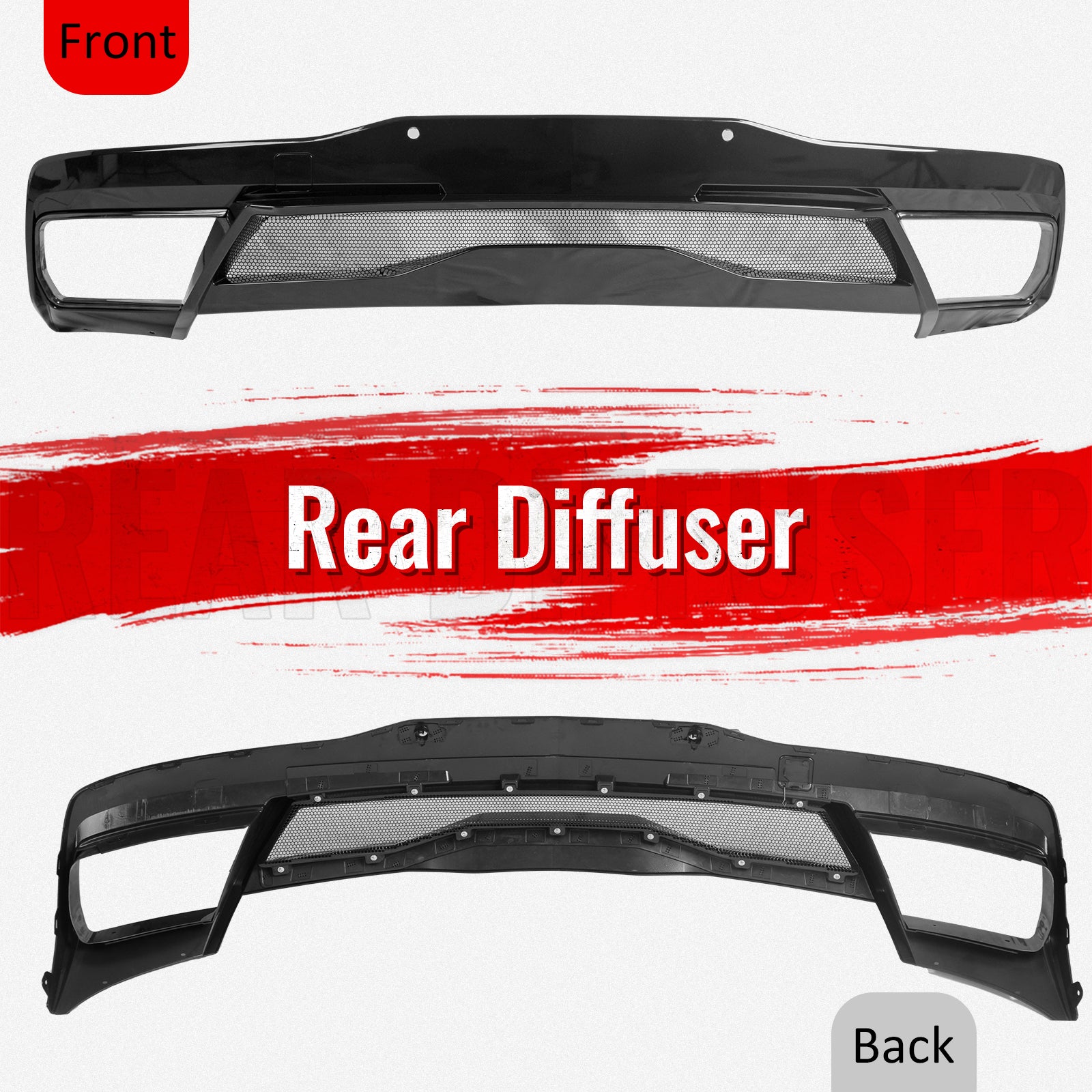 Fits 20-26 Chevy Corvette C8 Z51 Stingray OE Rear Bumper Diffuser Pearl Black PP